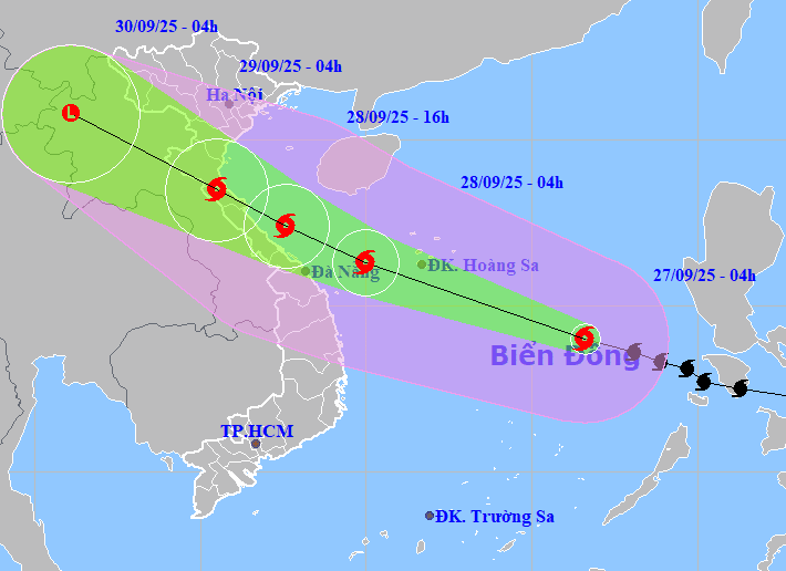 Dự báo bão số 10 đổ bộ đêm 28/9