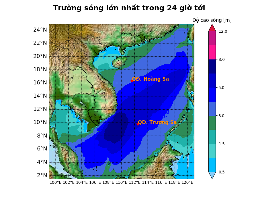 Bản tin dự báo sóng 10 ngày tới (từ ngày 17/01 đến ngày 26/01/2025)